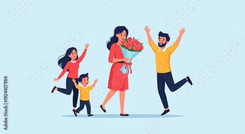 Happy Family Celebrating Together.