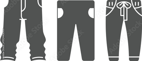 Pent icon vector, pant cloth icon silhouette vector illustration - high quality isolated sign symbol black style vector icons. Ski Trousers icon design with white background stock illustration.