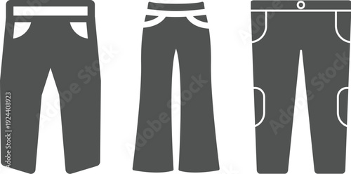 Pent icon vector, pant cloth icon silhouette vector illustration - high quality isolated sign symbol black style vector icons. Ski Trousers icon design with white background stock illustration.