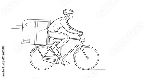 Cyclist delivering a package with speed and efficiency.