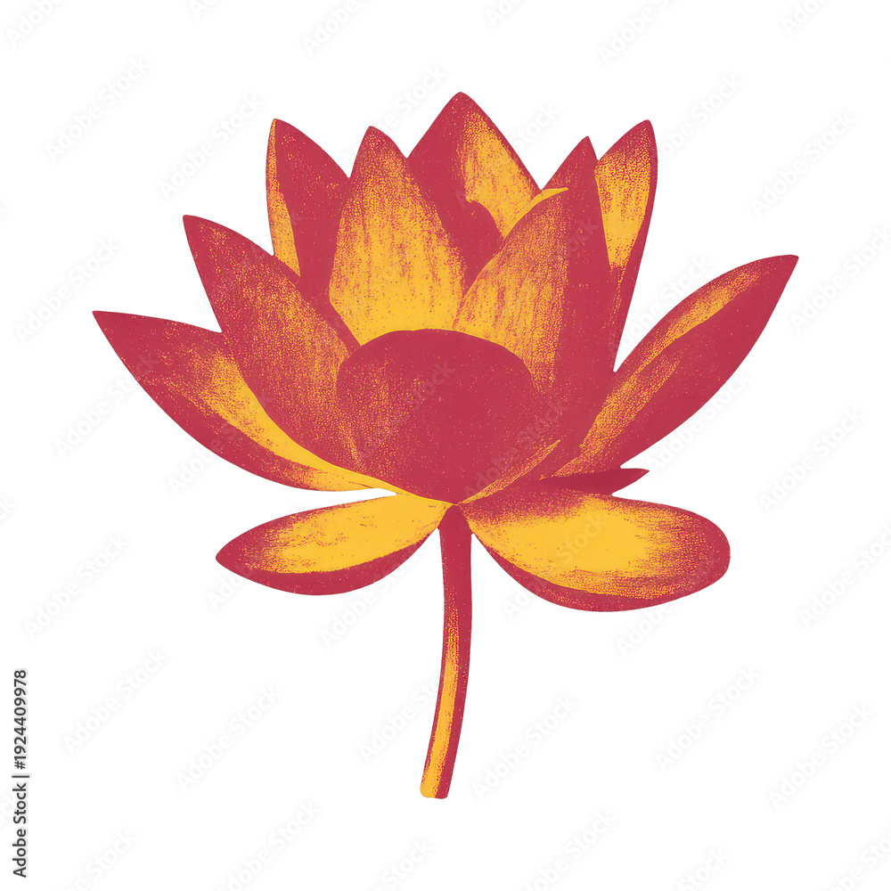 Obraz premium PNG Vibrant lotus flower illustration