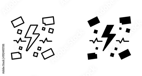 Disruption icon set with style outline and solid. vector simple elements.
