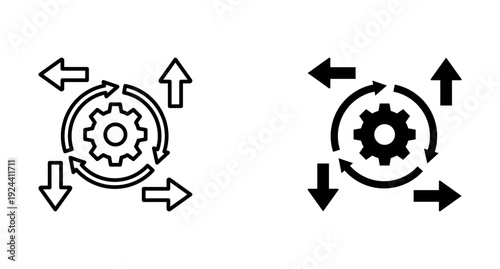 Transformation icon set with style outline and solid. vector simple elements.