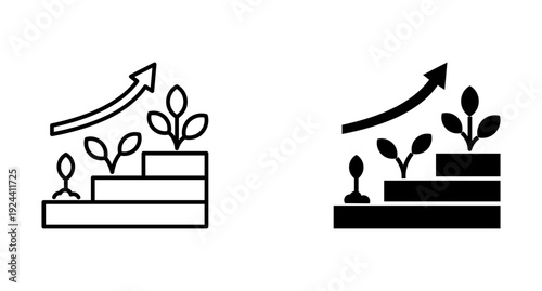 Evolution icon set with style outline and solid. vector simple elements.