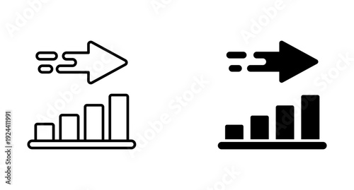 Acceleration icon set with style outline and solid. vector simple elements.