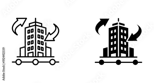 Enterprise Change icon set with style outline and solid. vector simple elements.