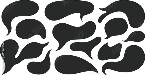 Chat bubble abstract liquid fluid shapes vector illustration