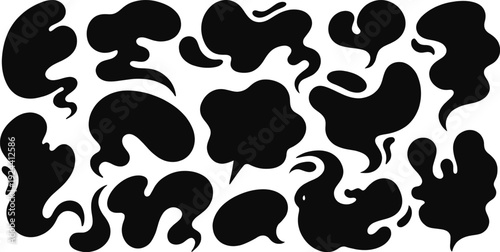 Chat bubble abstract liquid fluid shapes vector illustration