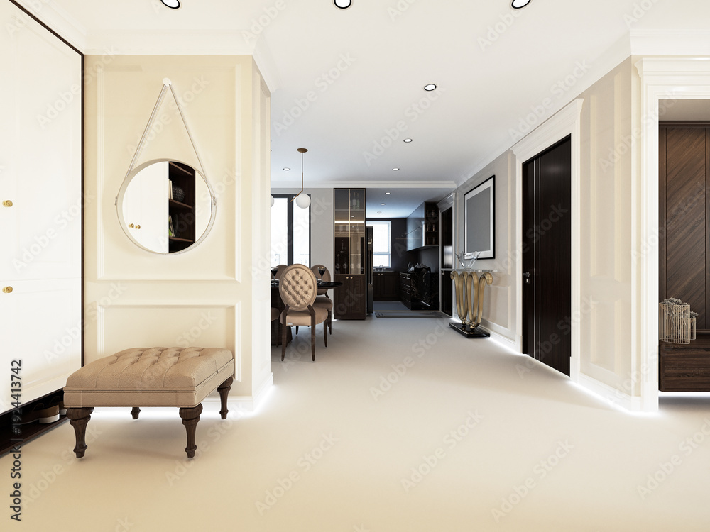 Fototapeta premium 3d render modern home interior, living room