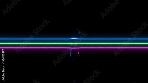 Glowing neon lines and energy streaks on a dark background. Abstract graphic design