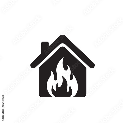 Home Warmth with fire icon