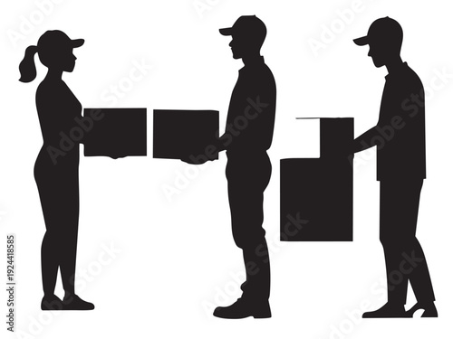 Editable Courier Silhouette Vector File