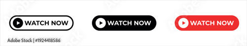 Watch video. watch now button on isolated background. watch now video play button sign.