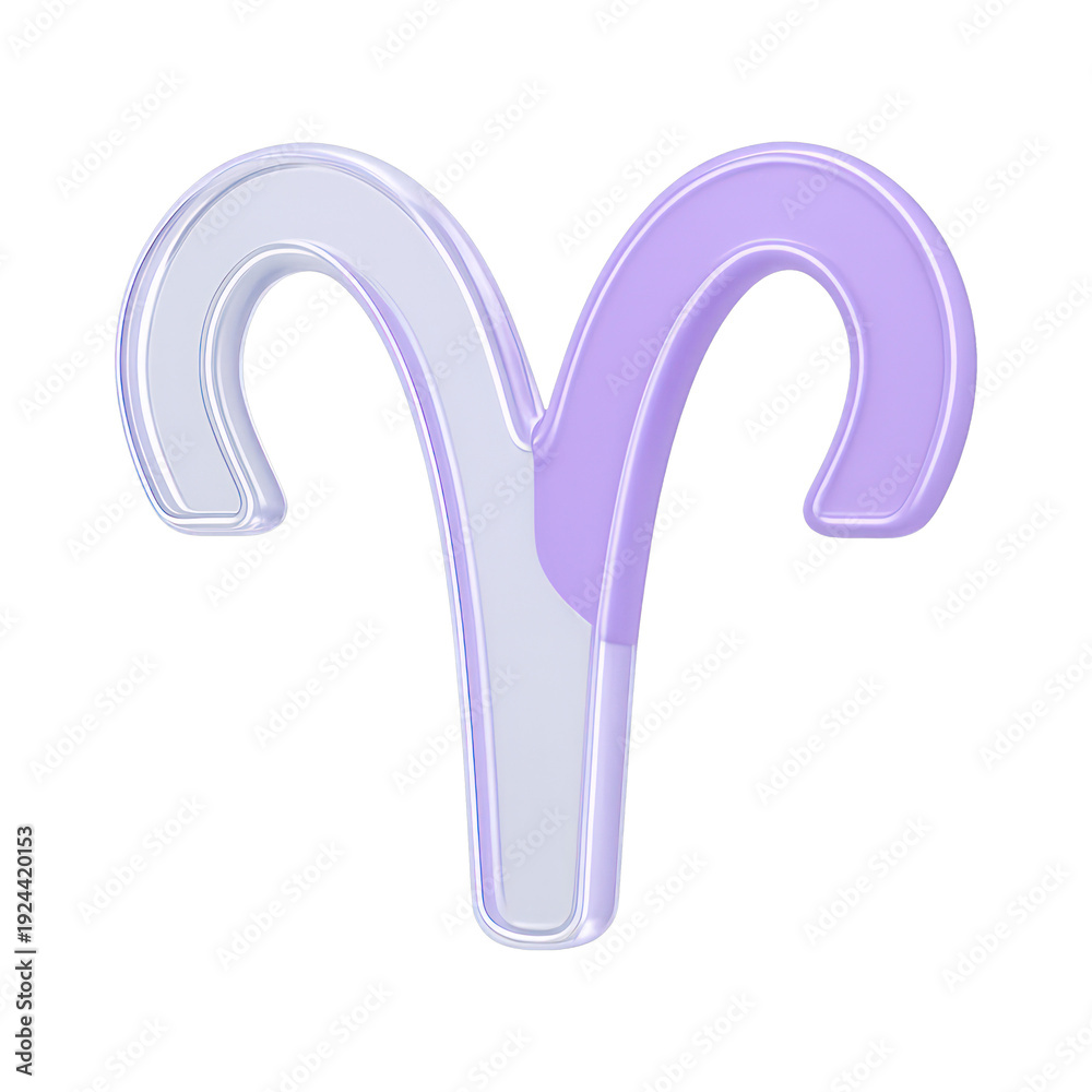 Naklejka premium PNG Glossy Aries zodiac symbol illustration.