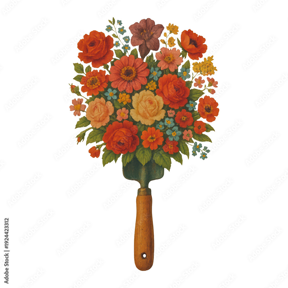 Obraz premium PNG Vibrant floral bouquet illustration