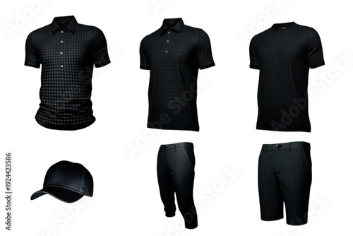 Collection of stylish black clothing items for men