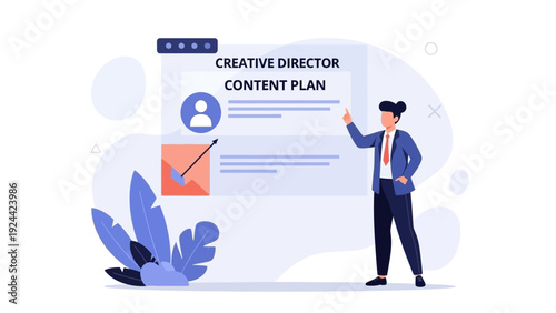 Creative Director Planning Content Strategy on Digital Board