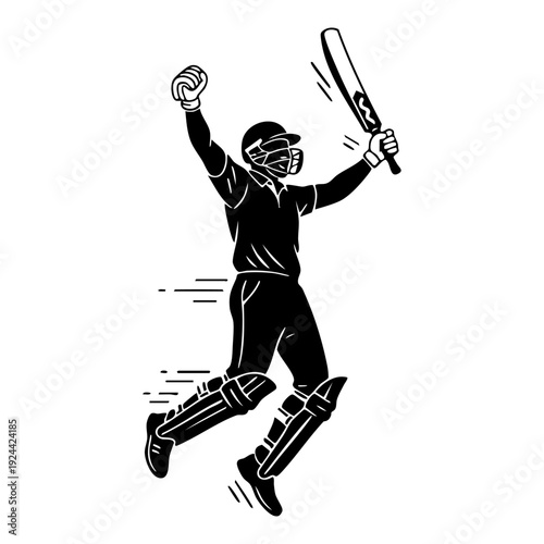 Batsman celebrating a century