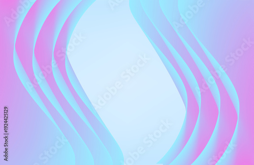 An abstract background created with delicate modern art featuring a blue pink curve made of transparent and clear glass plates, elegant and modern in 3D rendering. High quality 3d illustrationPrint
