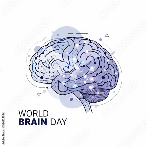 Human Brain Illustration for World Brain Day.