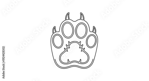 Fierce Paw Print With Teeth And Spikes Icon
