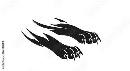 Ferocious Black Cat Paws With Sharp Claws