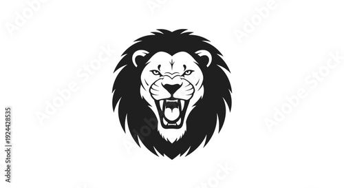Fierce Lion Head Logo on White Background