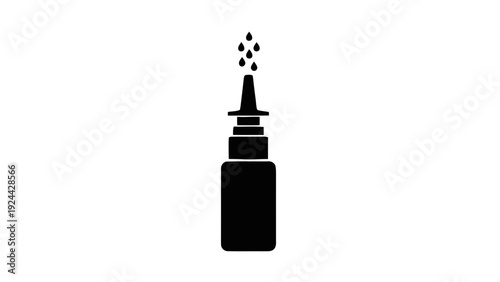 Vector illustration of nasal spray icon for allergy relief and medicine application on a transparent background