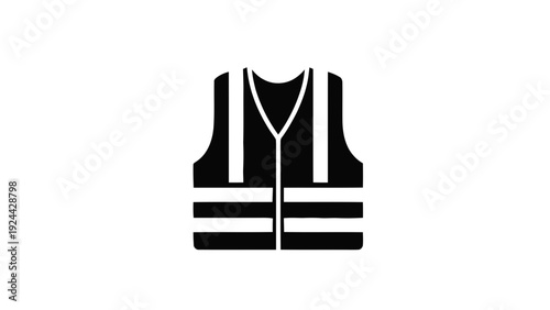 Vector illustration of safety vest icon graphic symbol for high visibility workwear protection on a transparent background