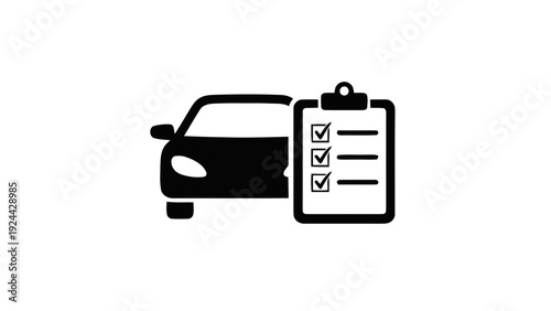Vector illustration of car inspection checklist icon vector graphic on a transparent background