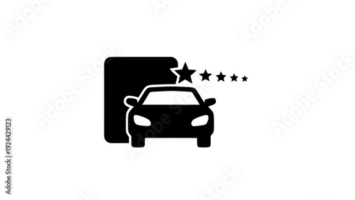 Vector illustration of car rating icon, luxury vehicle service or premium automobile quality symbol on a transparent background