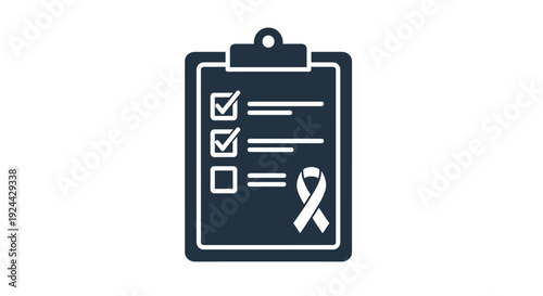 Checklist Icon with Awareness Ribbon