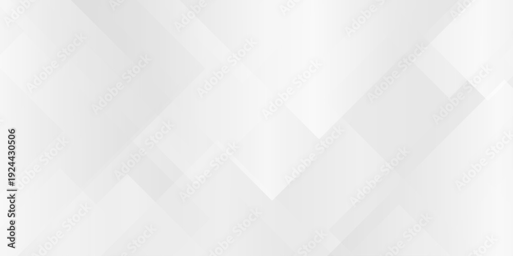 Fototapeta premium abstract white and gray geometric background with overlapping transparent squares and diamond shapes for modern design