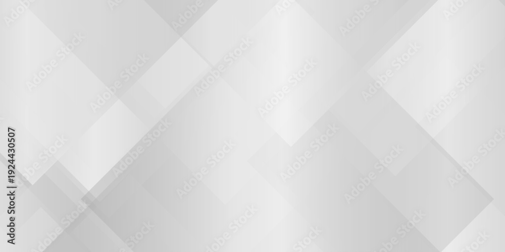 Fototapeta premium abstract white and gray geometric background with overlapping transparent squares and diamond shapes for modern design