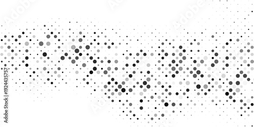 Calming rhythms halftone background abstract waves vector design in black color. vector illustration.