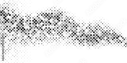 Calming rhythms halftone background abstract waves vector design in black color. vector illustration.