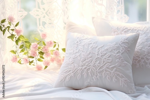white bed
