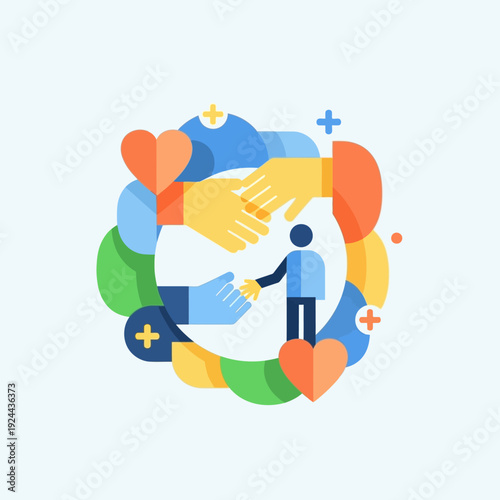 Hands shaking in a supportive gesture.