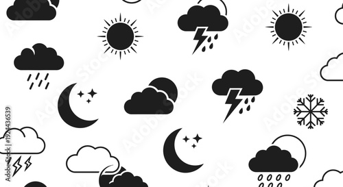 Weather forecast icons set