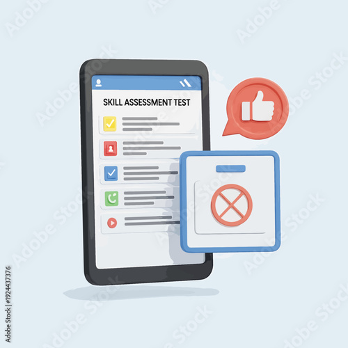 Smartphone Displaying Skill Assessment Test Results.