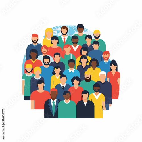 Diverse group of people standing together.