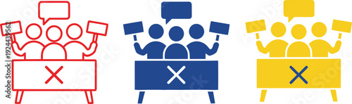 Labor day celebration with robot workers in red white and blue