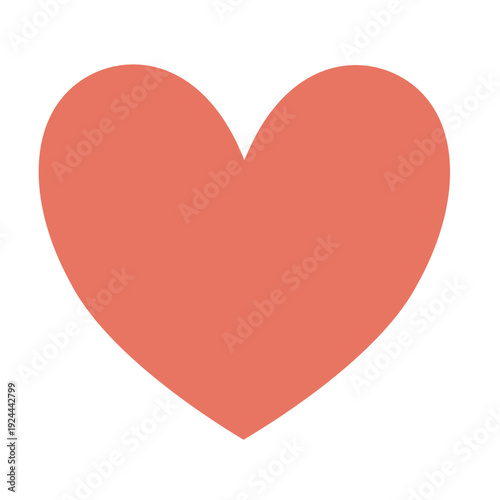 Pink Heart in Flat Style for Valentine Theme Design