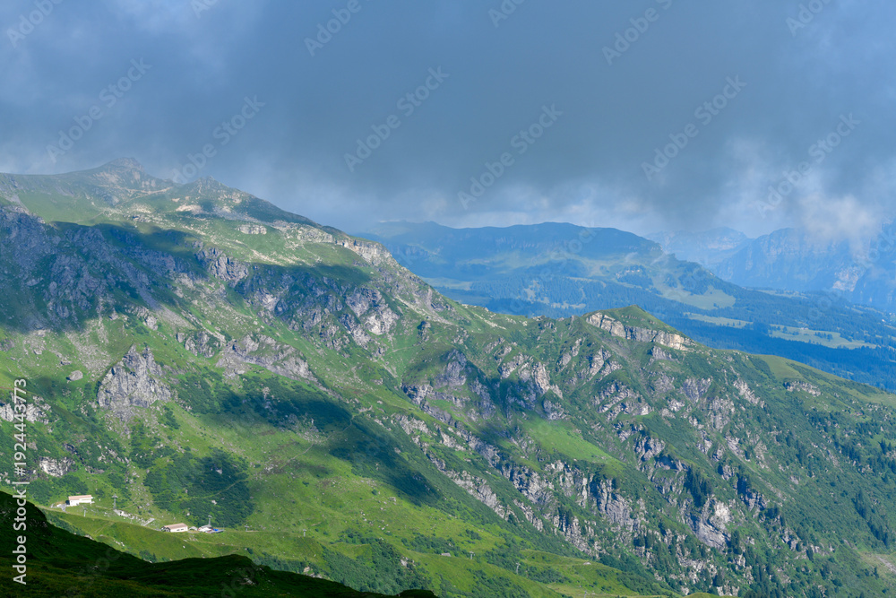 Fototapeta premium Wander- und Skigebiet Pizol im Kanton St. Gallen, Schweiz