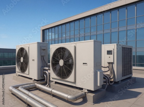 Commercial Rooftop Air Source Heat Pump System – Large Scale HVAC Installation for Energy Efficient Building