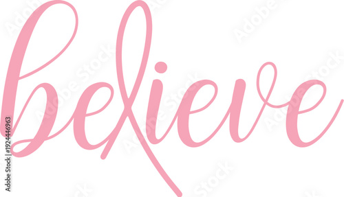 Believe ribbon  vector design , Realistic pink ribbon. Symbol of world breast canser awareness month in october. Vector illustration.
