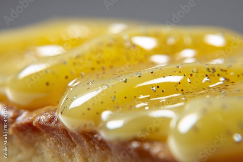 Lemon Tart With Shiny Glaze Resting on a Flat Surface in a Well-Lit Kitchen Setting Showing off Its Smooth Texture and Bright Color Generative AI