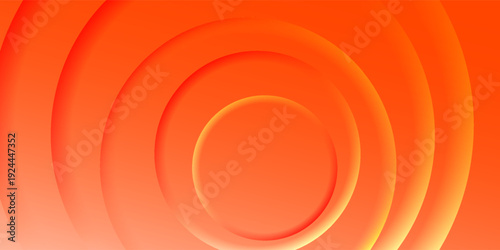 Abstract Orange Radial Gradient Background with Concentric Circle Ripple Texture. vector illustration