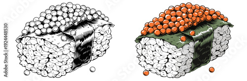 Side-by-side scientific illustration comparing cylindrical particle textures in black‑white and colored view, highlighting structural differences