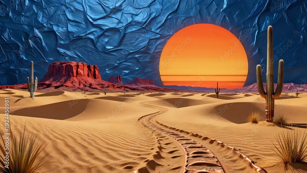 Fototapeta premium Sunset view in the desert